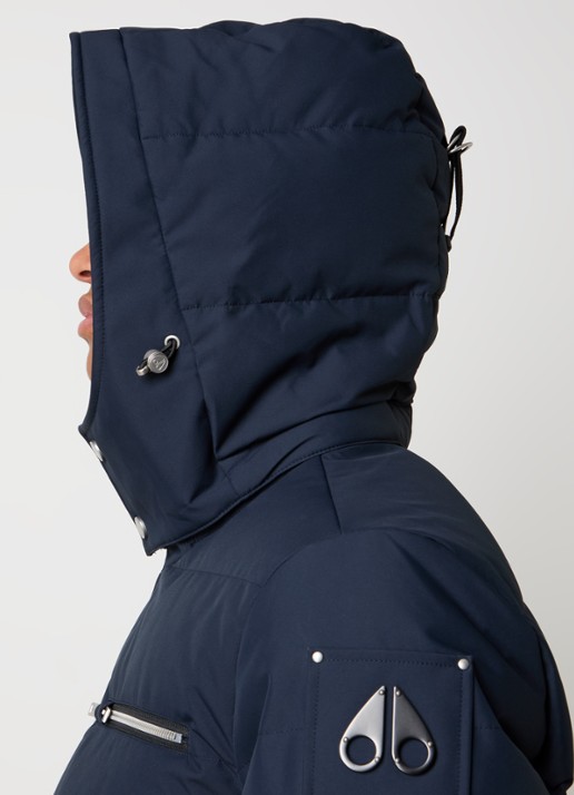 Moose Knuckles Puffer jas met donsvulling en ritszakken - detail 3 donkerblauw