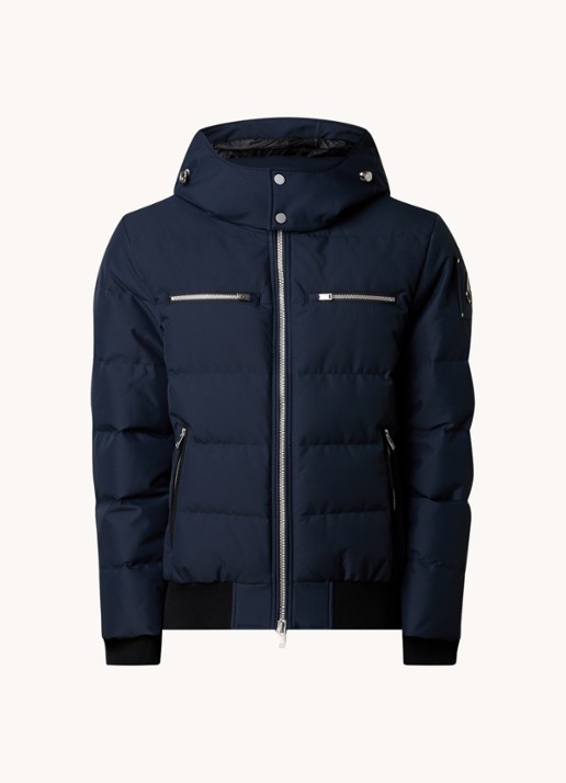 Moose Knuckles Puffer jas met donsvulling en ritszakken - voorkant 5 donkerblauw