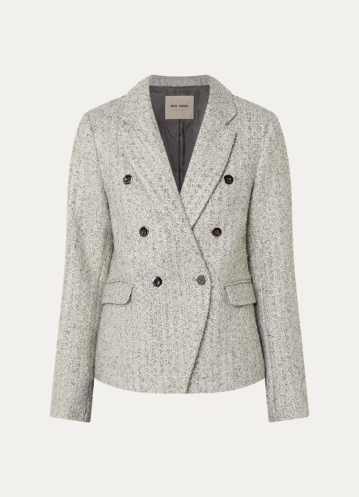 Mos Mosh Belize blazer met klepzakken - voorkant 2 grijs