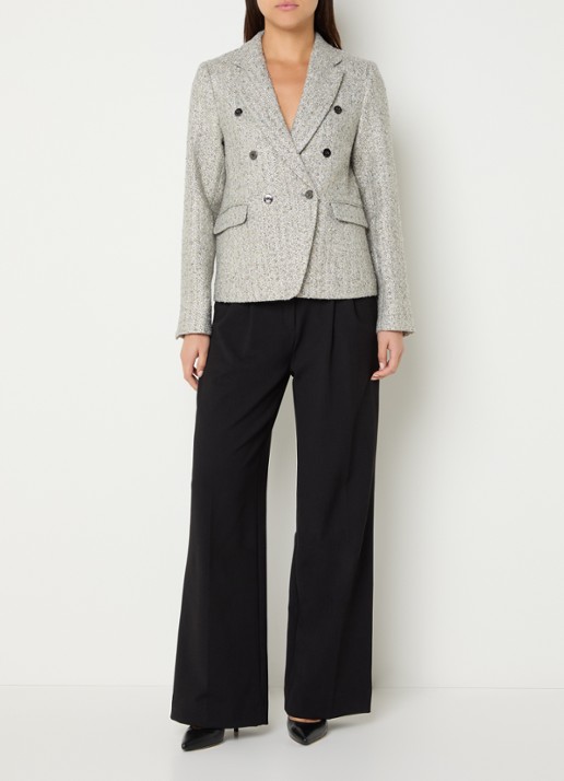 Mos Mosh Belize blazer met klepzakken - voorkant 3 grijs