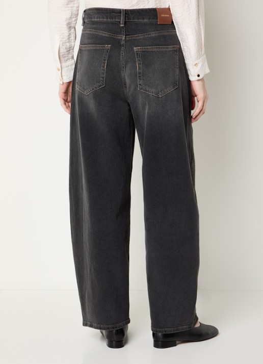 Mos Mosh Cindy high waist wide fit jeans met gekleurde wassing - achterkant 3 grijs