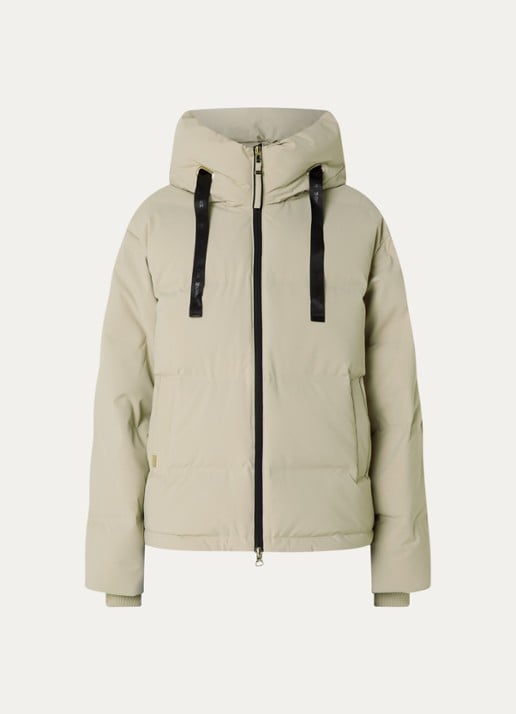 Mos Mosh Jilly puffer jack met donsvulling en steekzakken - voorkant creme