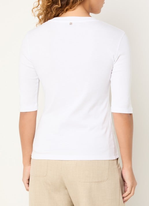 Mos Mosh Mali T-shirt met stretch - achterkant 3 wit