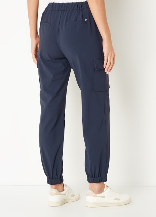 MOS MOSH MMAntina Izzy high waist tapered fit broek - achterkant 3 donkerblauw