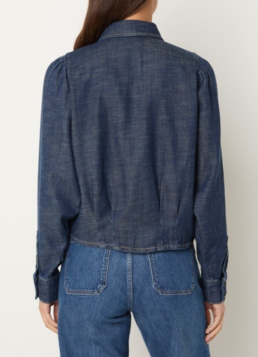 Mos Mosh MMArles Pagato blouse van denim - achterkant 4 indigo