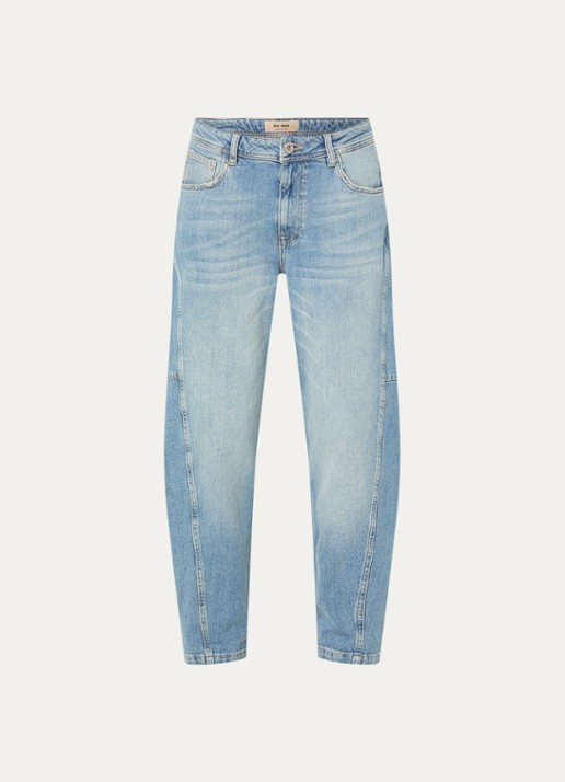 Mos Mosh MMAymen Galleon high waist straight leg jeans met steekzakken - voorkant indigo