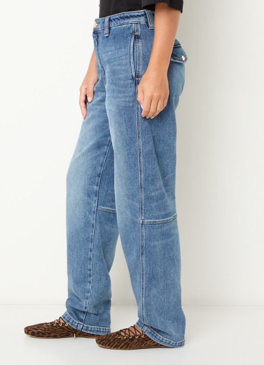 Mos Mosh MMAymen high waist loose fit jeans met medium wassing - detail 3 indigo