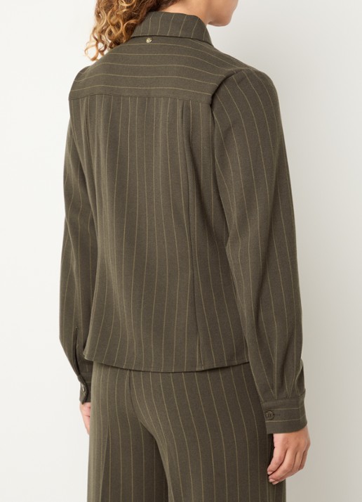 Mos Mosh MMCalvi York blouse met streepprint - achterkant donkerbeige