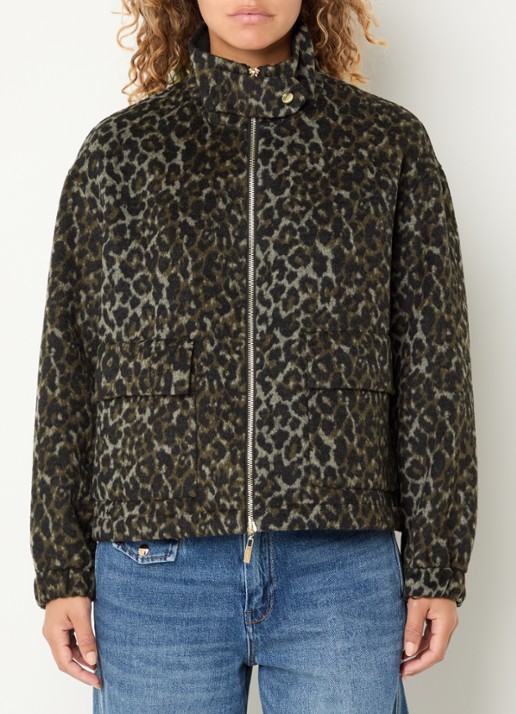 Mos Mosh MMCamille Leo jack in wolblend met panterprint