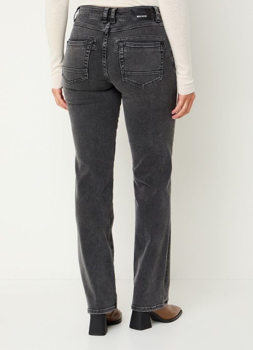 Mos Mosh MMCarla Naomi Deluxe high waist slim fit jeans met gekleurde wassing - achterkant 3 donkergrijs