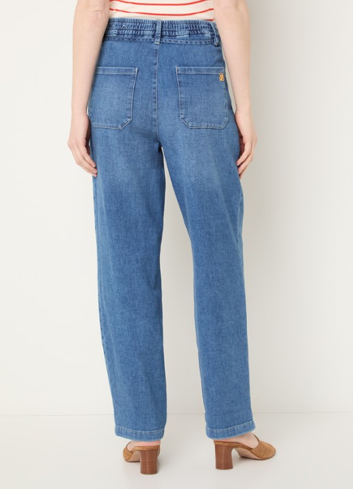 Mos Mosh MMCatania Crispy mid waist straight leg jeans met medium wassing - achterkant indigo
