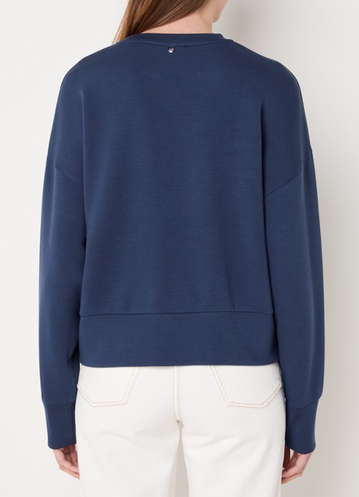 Mos Mosh MMCelli sweater met borduring - achterkant 4 donkerblauw