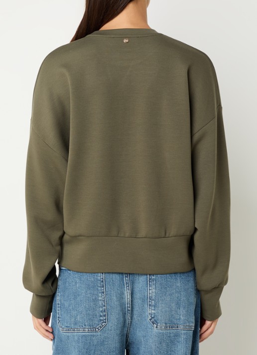 Mos Mosh MMCelli sweater met borduring - achterkant bronsgroen