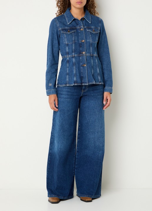 Mos Mosh MMCintura Odak blouse van chambray - voorkant 2 indigo