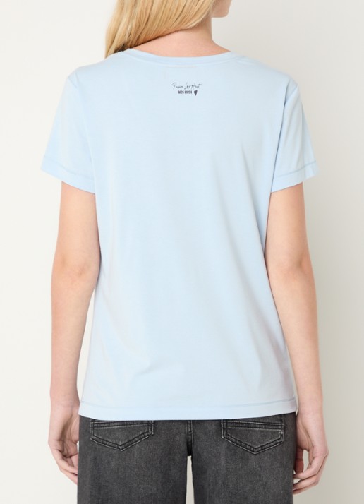 Mos Mosh MMDala T-shirt met V-hals - achterkant lichtblauw