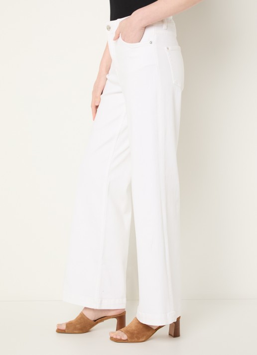 Mos Mosh MMDara Deluxe high waist flared jeans met gekleurde wassing - detail 2 wit