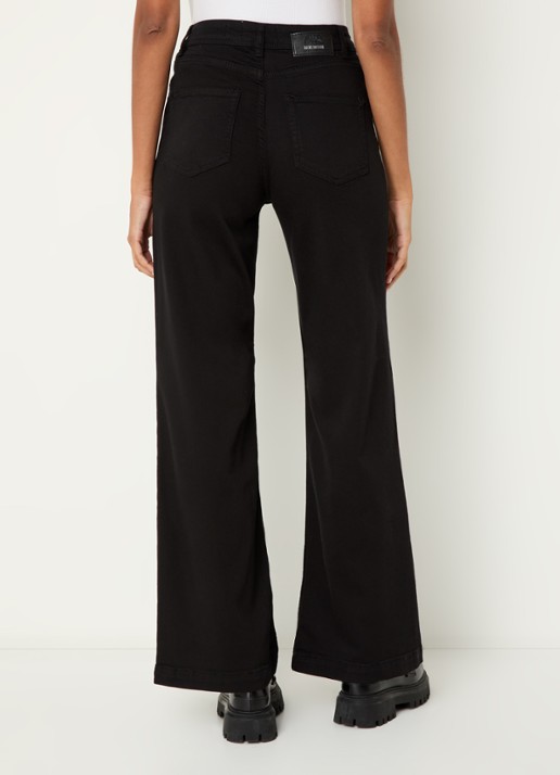 Mos Mosh MMDara high waist wide leg jeans met steekzakken - achterkant 5 zwart