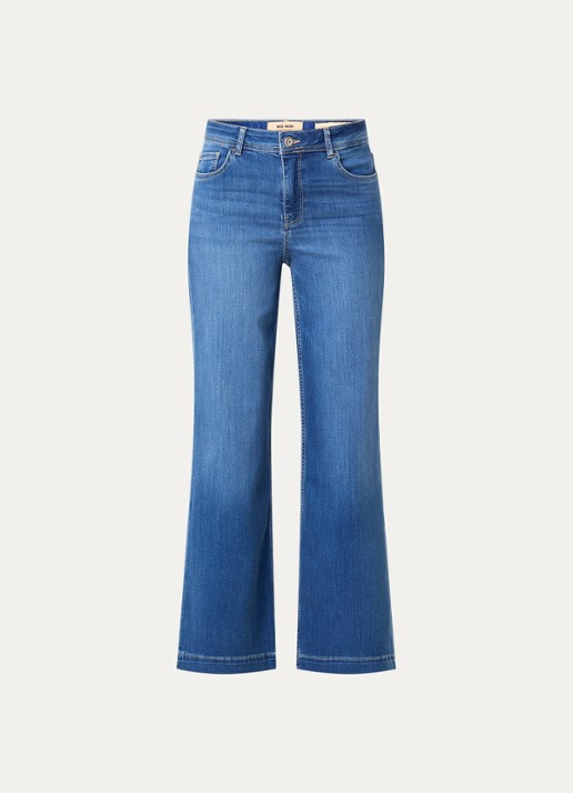 Mos Mosh MMDara high waist wide leg jeans met steekzakken - voorkant 2 indigo