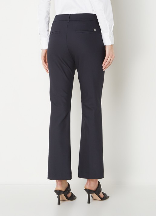 Mos Mosh MMEllen mid waist straight fit cropped chino met steekzakken - achterkant 4 donkerblauw