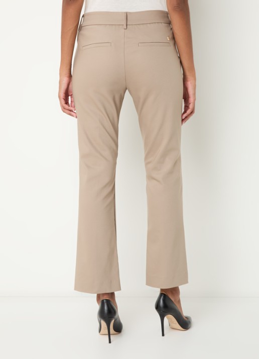 Mos Mosh MMEllen mid waist straight fit cropped chino met steekzakken - achterkant 3 lichtbruin