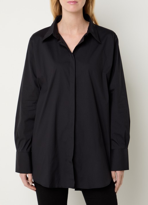 Mos Mosh MMEnola blouse met stretch - detail 3 zwart