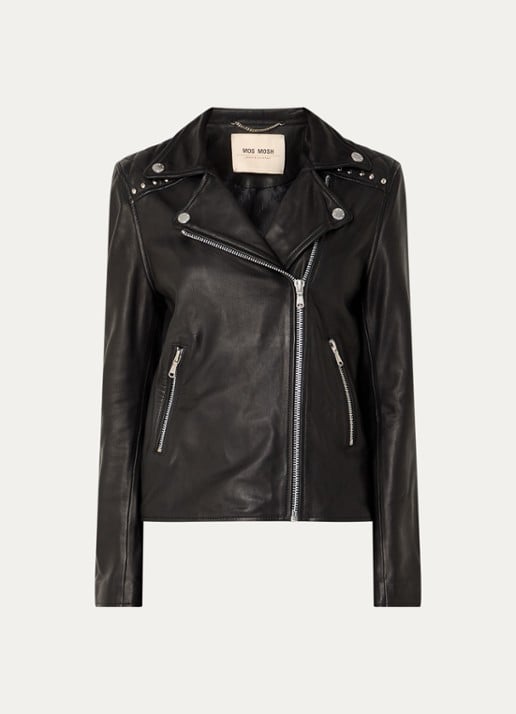 Mos Mosh MMGoha bikerjack van schapenleer - voorkant 3 zwart
