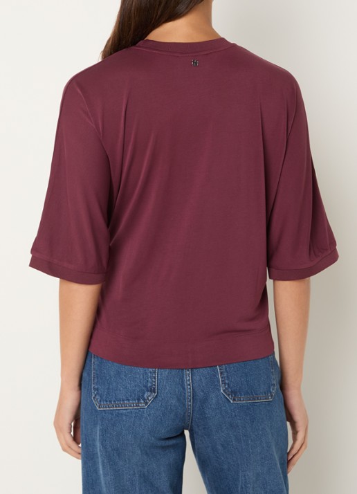 Mos Mosh MMJuana T-shirt met gestrikt detail - achterkant 4 bordeauxrood