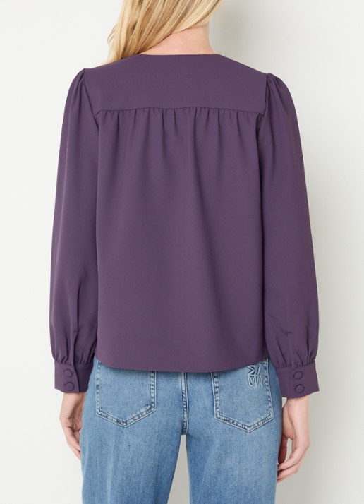 Mos Mosh MMKylie Miley top met pofmouw - achterkant 4 paars