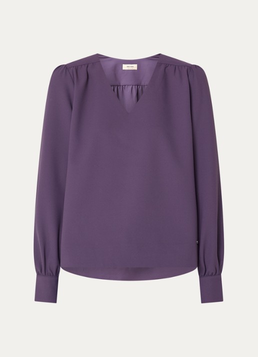 Mos Mosh MMKylie Miley top met pofmouw - voorkant 2 paars