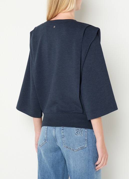 Mos Mosh MMMae sweater met ronde hals - achterkant 4 donkerblauw