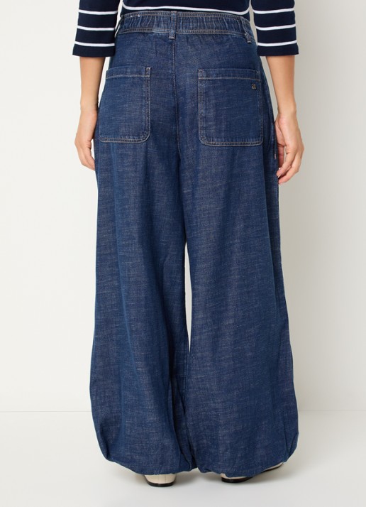 Mos Mosh MMMarah Pagato high waist tapered jeans met donkere wassing - achterkant 2 indigo