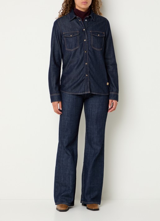 Mos Mosh MMMarlena high waist straight leg jeans met donkere wassing - voorkant 5 indigo