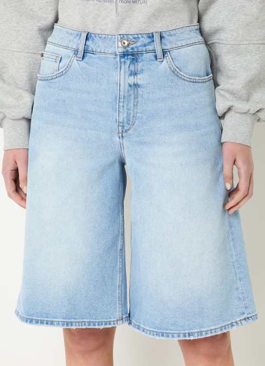 Mos Mosh MMMathilde Urban high waist wide fit korte broek van denim
