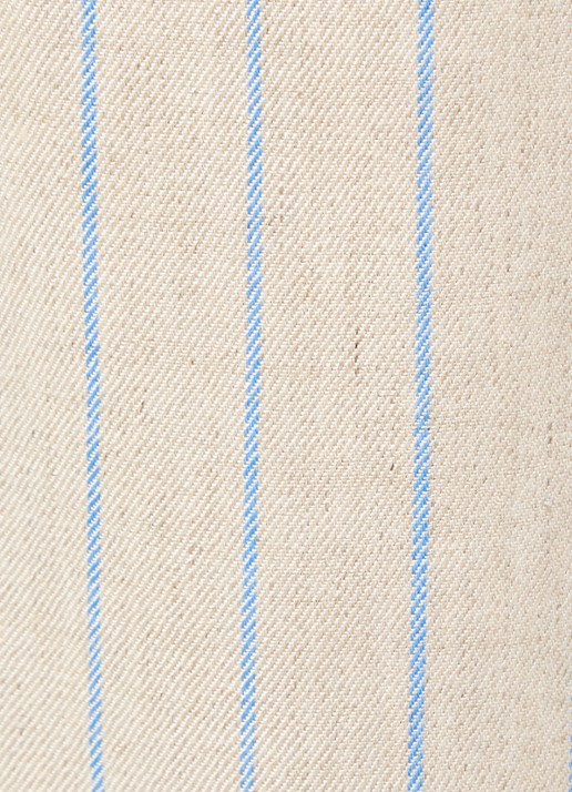Mos Mosh MMMedina Miriam high waist wide fit pantalon in linnenblend met streepprint - detail 3 lichtblauw