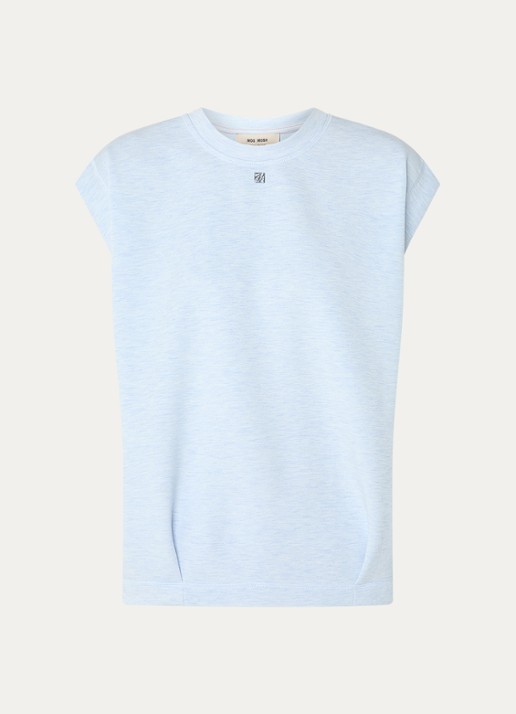 Mos Mosh MMNamara top met logo - voorkant lichtblauw