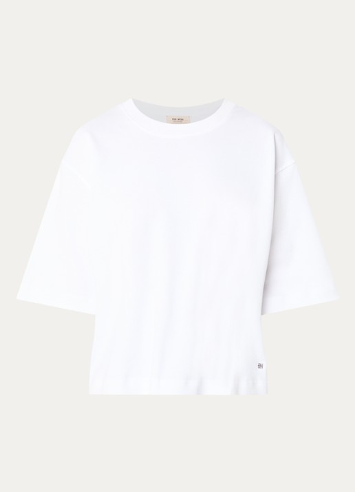 Mos Mosh MMNatalie T-shirt met stretch - voorkant 3 wit