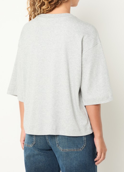 Mos Mosh MMNatalie T-shirt met stretch - achterkant 4 grijs