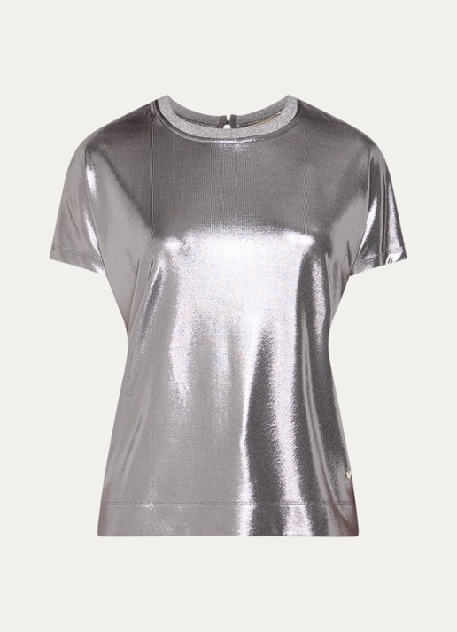 Mos Mosh MMNivola top met metallic finish - voorkant 3 zilver