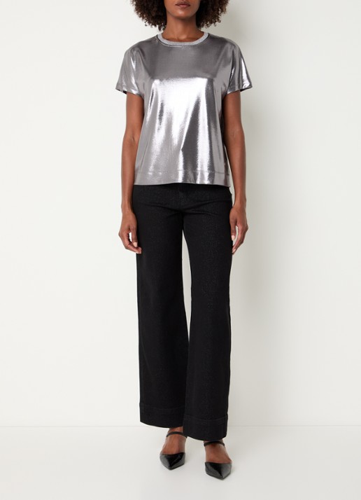 Mos Mosh MMNivola top met metallic finish - voorkant 4 zilver