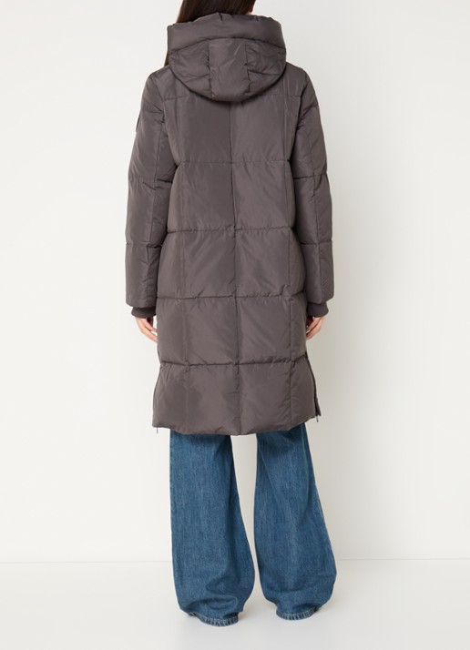 Mos Mosh MMNova longline puffer jas met steekzakken - achterkant 4 antraciet