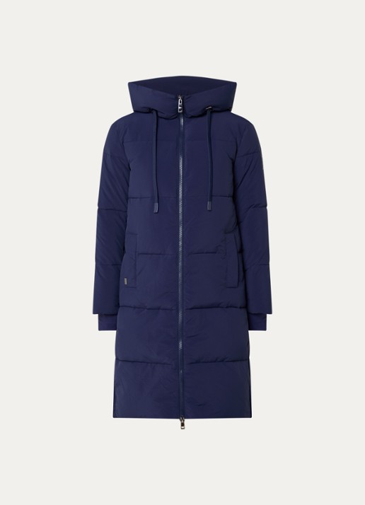 Mos Mosh MMNova Terma puffer jas met capuchon - voorkant donkerblauw