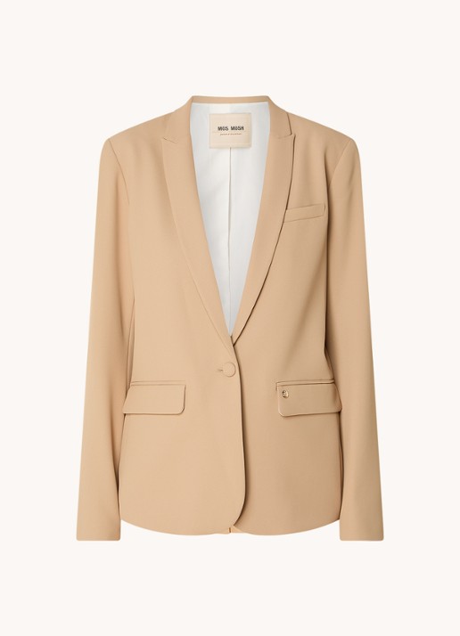 Mos Mosh MMPhoebe Miley blazer met klepzakken en schoudervulling - voorkant 2 camel