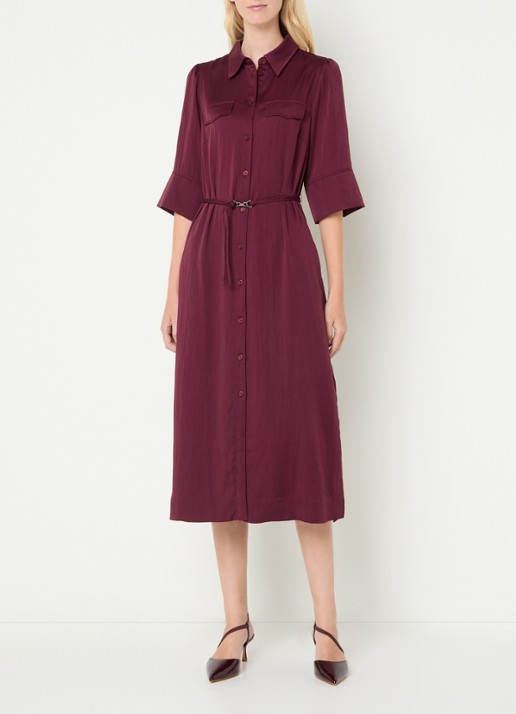 Mos Mosh MMRaya Annie midi blousejurk met ceintuur