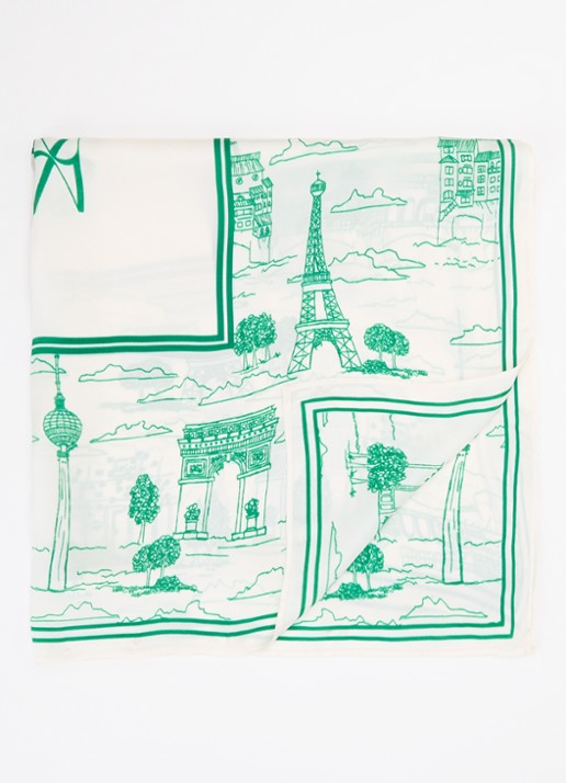 Mos Mosh MMTale sjaal met print 65 x 65 cm