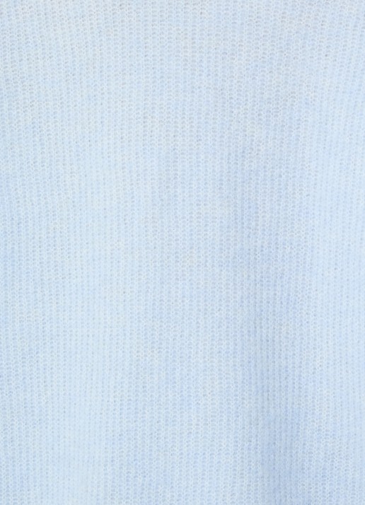 Mos Mosh MMThora fijngebreide pullover in alpaca wolblend met V-hals - detail 2 skyway / lichtblauw