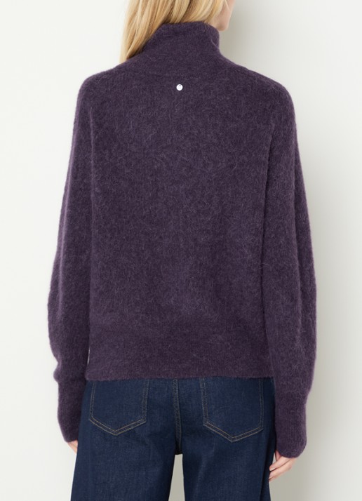 Mos Mosh MMThora grofgebreid vest in alpaca wolblend - achterkant paars