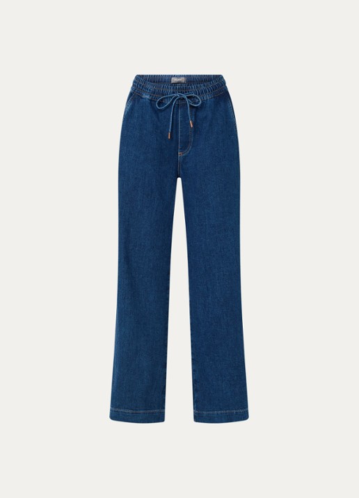 Mos Mosh MMVasco high waist wide leg jeans met donkere wassing - voorkant 3 donkerblauw