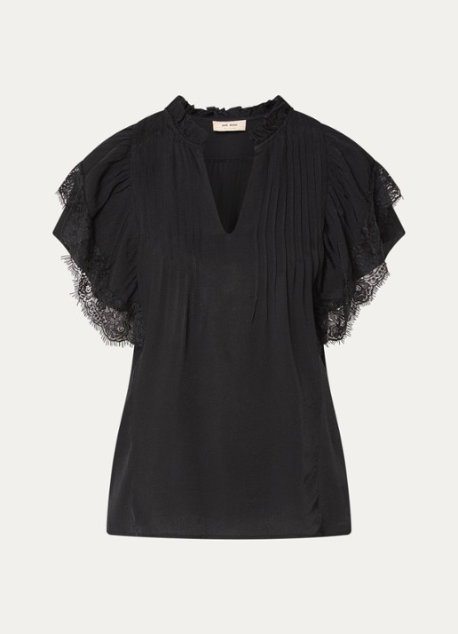 Mos Mosh MMWea tuniek met broderie - voorkant 3 zwart