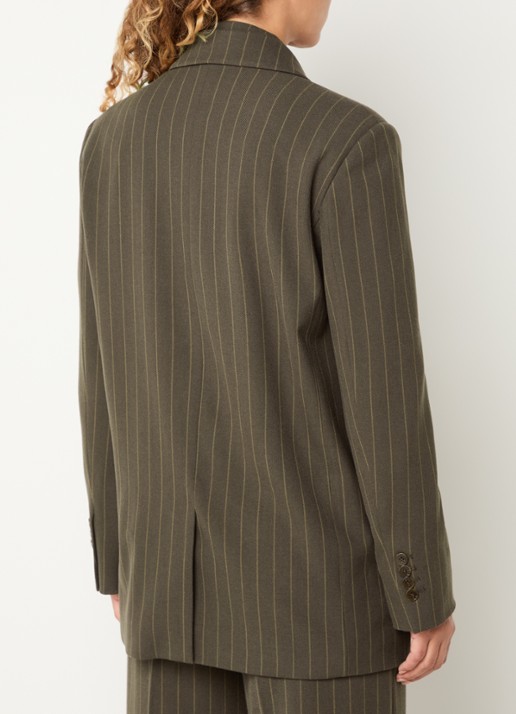 Mos Mosh MMZalo York blazer met streepprint - achterkant donkerbeige