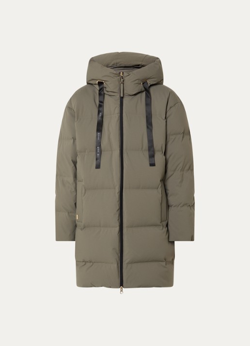 Mos Mosh Puffer jack met donsvulling en steekzakken - voorkant 3 olijfgroen